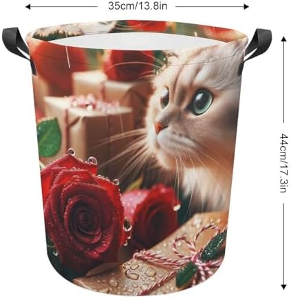 Raindrops Roses Collapsible Cat Laundry Basket