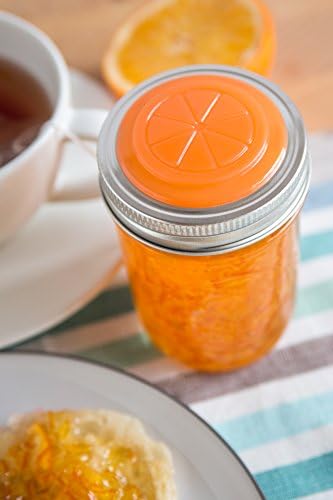 Jarware Orange JellyLid Set for Mason Jars Durable BPA Free