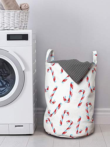 Ambesonne Candy cane laundry bag