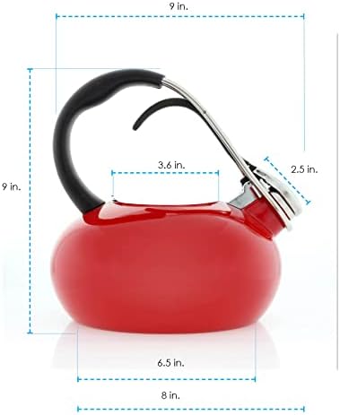 Chantal Classic Loop Enamel Whistling Tea Kettle Red