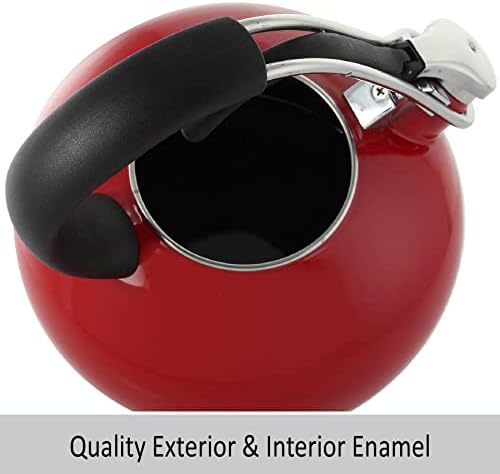 Chantal Classic Loop Enamel Whistling Tea Kettle Red