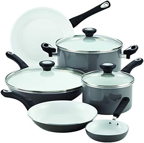 Sturdy Nonstick Cookware Set - 12-Piece Aluminum Ceramic Pots Pans