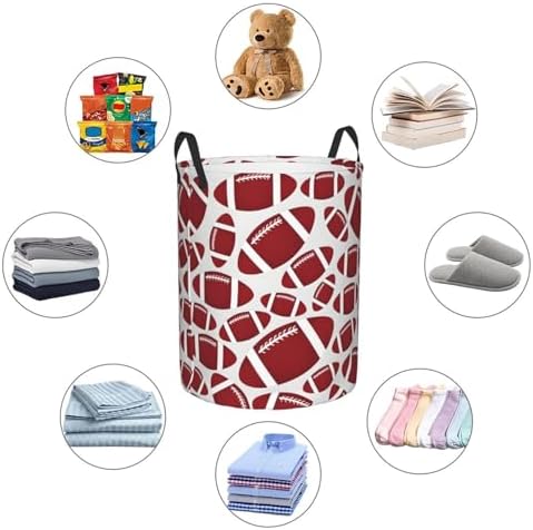 Football Folding Laundry Basket with Handles for Efficient Storage