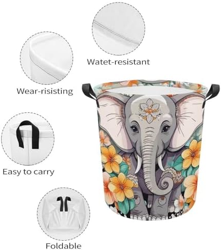 Cartoon Elephant Laundry Hamper