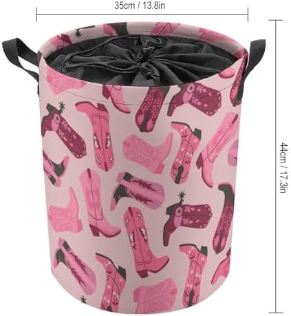 Trendy Pink Laundry Hamper with Drawstring Collapsible Design