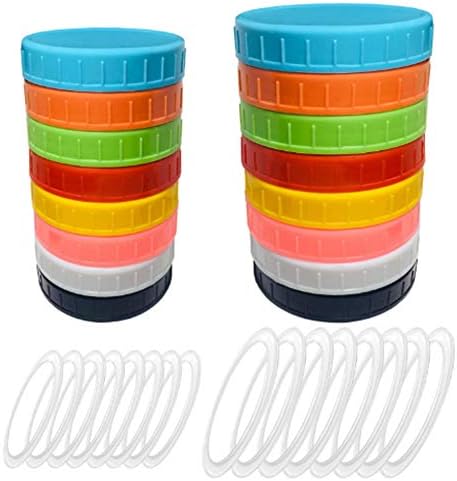22pcs WIDE MOUTH Mason Jar Lids for CANNING FOOD STORAGE Yellow