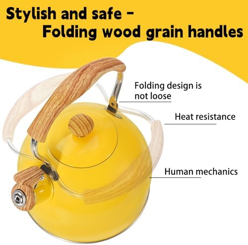 Foedo Whistling Tea kettle 26 Quart Effortlessly Heating Safe Durable
