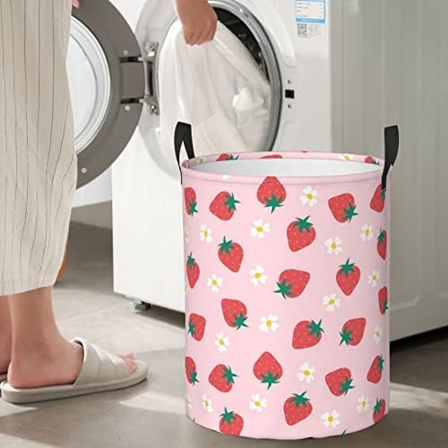 Strawberry Collapsible Laundry Hamper - Easy to Carry Storage Solution