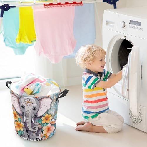 Cartoon Elephant Laundry Hamper
