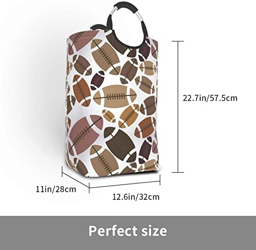 American Football Laundry Hamper with Handles and Foldable Design