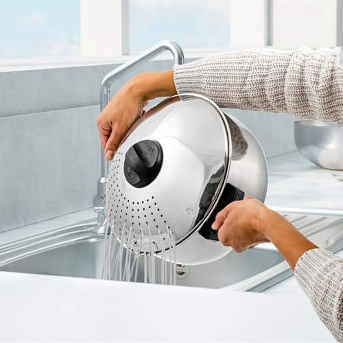 48 qt Stainless Steel Pasta Pot with Strainer Lid and Locking Feature