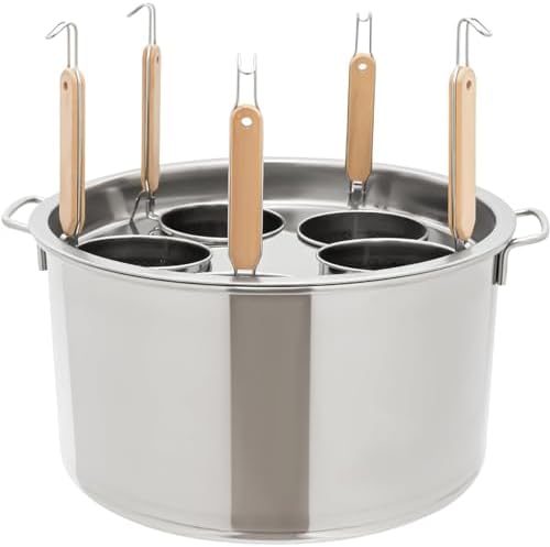 SINBAISHUNYYT 39-quart Compact Pasta Cooker with 5 Insert Strainer Baskets