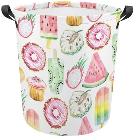 MEIKKO Summer Watercolor Ice Cream Laundry Hamper