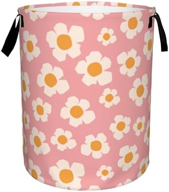 Large Retro Storage Bin Fits 16x20inch Collapsible Diary Floral Pattern