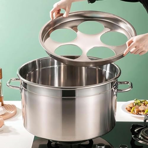 Attrexx 5-Hole Stainless Steel Pasta Cooker Set with Strainer Basket