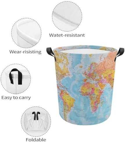 World Map Laundry Hamper