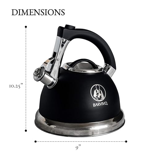 Barvivo Whistling Tea Kettle - 3 Quart Large Size