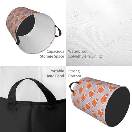 Durable American Football Collapsible Laundry Basket for Storage Travel Organization