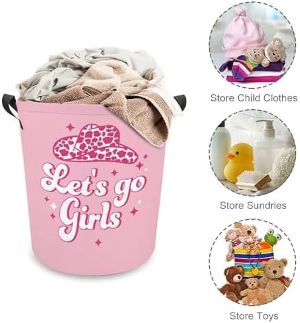 Perfect Size for Kids Pink West Cowgril Laundry Hamper