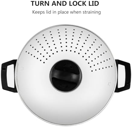 48 qt Stainless Steel Pasta Pot with Strainer Lid and Locking Feature