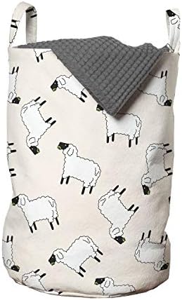 Ambesonne Charming Sheep Laundry Bag - Laundromat Best Friends