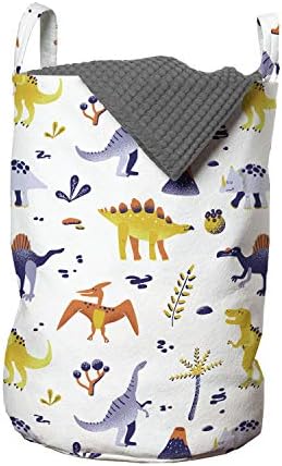 Dinosaur-Themed Laundry Bag by Ambesonne