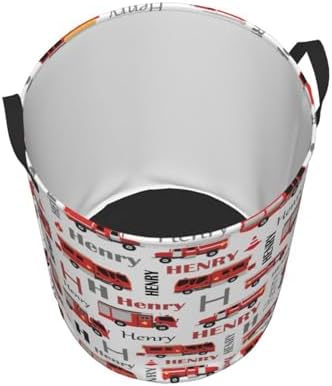 Custom Fire Trucks Laundry Basket With Name 1