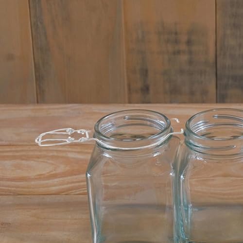 HOLIDYOYO Glass Jar Wire Clamp 10pcs Silver Stainless Steel
