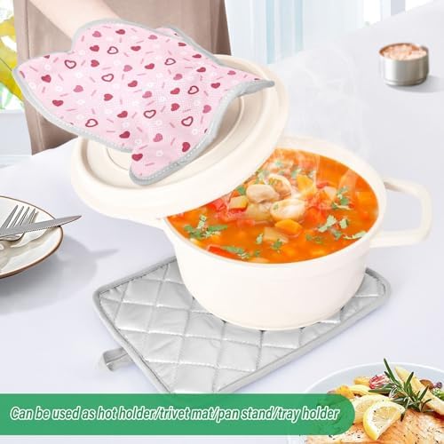 Pink Love Hearts 2-Pack Pot Holder Set