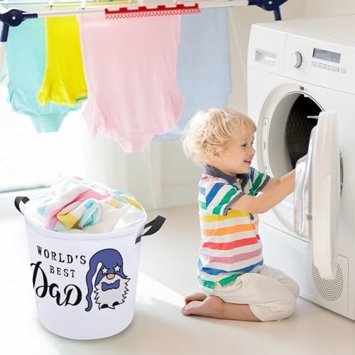 Worlds Best Dad Laundry Hamper with Handles