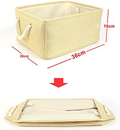 Eco-Friendly Space-Saving Collapsible Fabric Storage Basket Beige