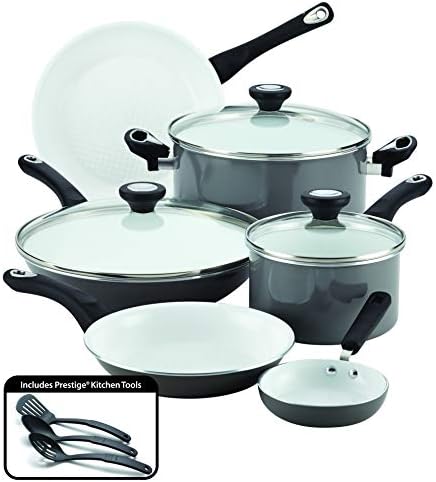 Sturdy Nonstick Cookware Set - 12-Piece Aluminum Ceramic Pots Pans