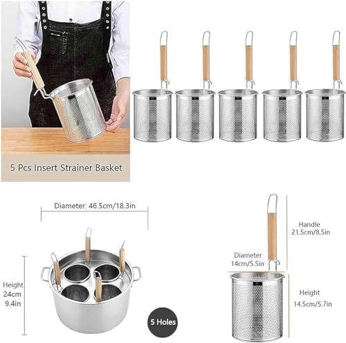 BingWang Multi-Pasta Cooker Set Stainless Steel Durable for Home Kitchen Use