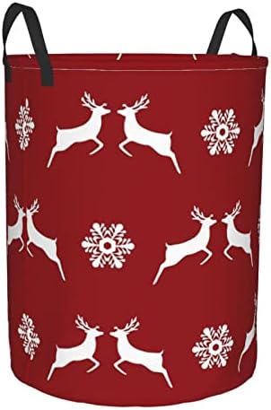 AFHYZY Snowflake Foldable Laundry Hamper Collapsible Handle Durable Storage for Bedroom