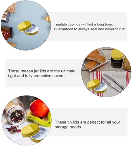 12PCS Metal Jar lids for Mason Jars Leak Free Airtight