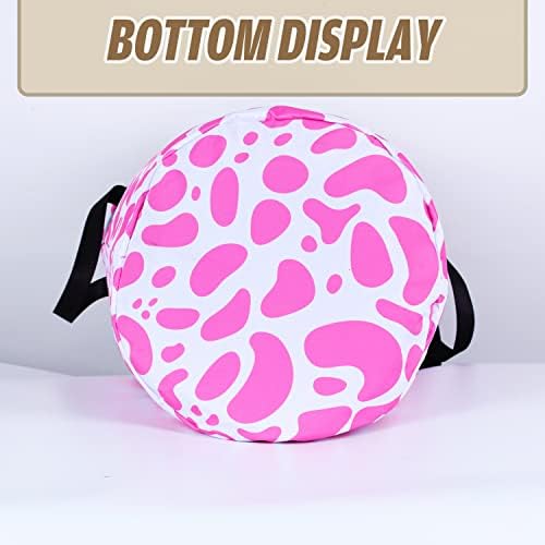 Pink Cow Print Foldable Laundry Basket Organizer