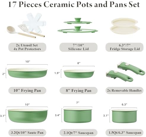 Stain-Resistant Nonstick Cookware Set for Home Kitchen