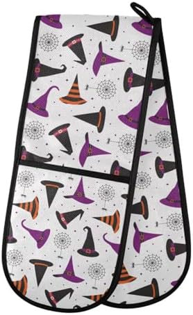 Susiyo Double Oven Mitts Halloween Witch Hats Heat Resistant