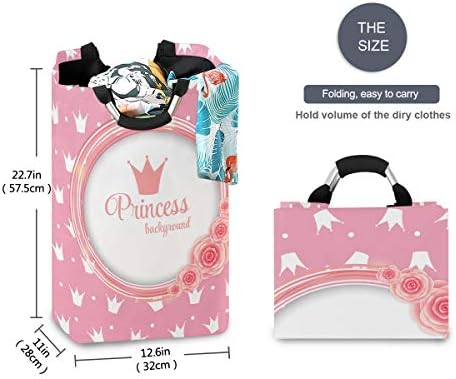 SUABO Princess Crown Collapsible Folding Laundry Basket
