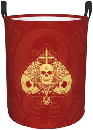 Itin Waterproof Laundry Hamper Red Skull Print S-40L