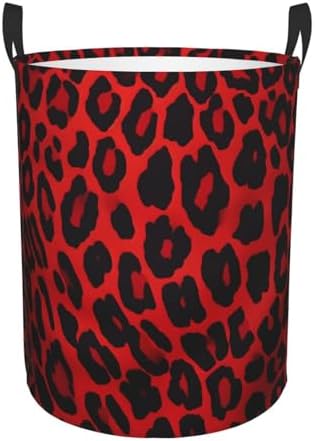 VducK Red Leopard Large Laundry Basket