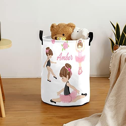 Custom Lovely Girl Ballet Storage Basket with Handles