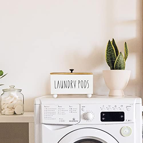 Sturdy Wooden Laundromat Storage with Farmhouse Style Lid