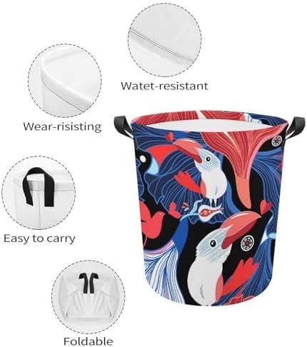 Valentines Day Love Birds Abstract Laundry Hamper