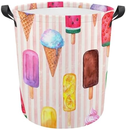 Retro Watercolor Ice Cream Laundry Hamper
