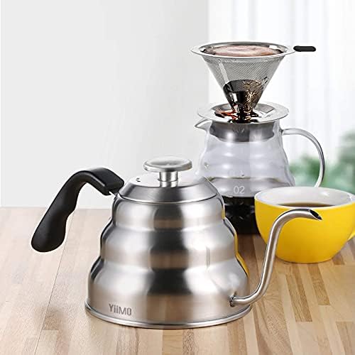 Stainless Steel 1-Liter Gooseneck Coffee Kettle Precision Brew