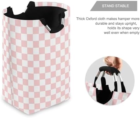 Stylish Pink Checkered Organizer Basket for Kids