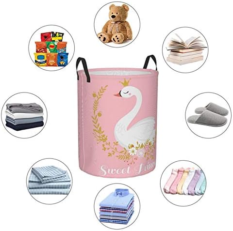 KiuLoam Cute Swan Princess Laundry Baskets
