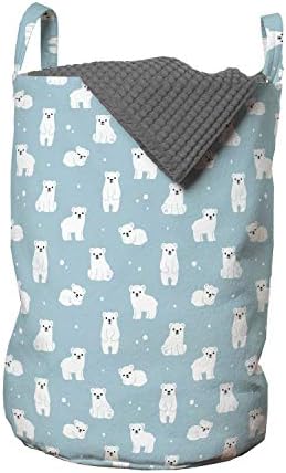 Ambesonne Cartoon Laundry Bag with Snow Effect