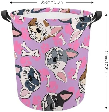 MEIKKO French Bulldog Waterproof Folding laundry Bin 173x138